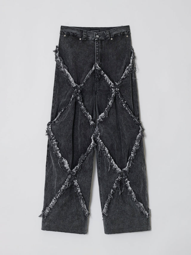 SS24 ‘BAD SPORTS’ FRAY DOUBLE X BAGGY JEANS (-40%)