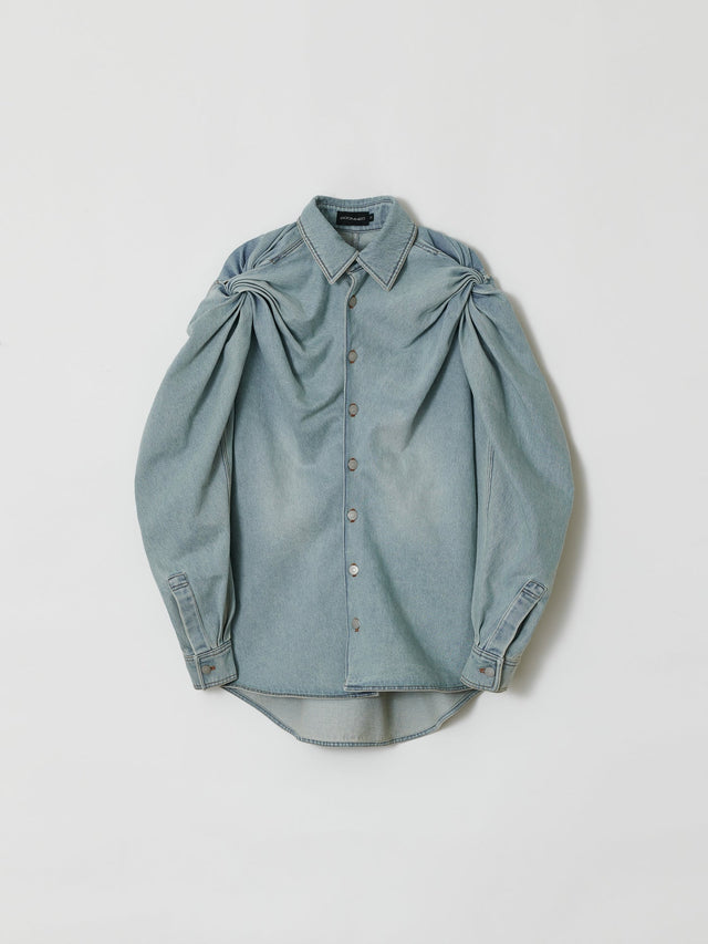 SS26 ‘STATIC’ DENIM TWIST SHIRT (-30%)