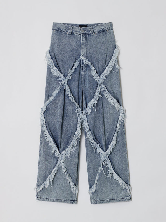 SS24 ‘BAD SPORTS’ FRAY DOUBLE X BAGGY JEANS (-40%)