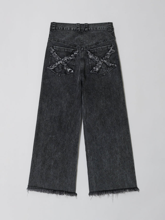 SS24 ‘BAD SPORTS’ PLAIN BACK POCKET BAGGY JEANS (-40%)