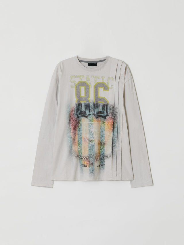 SS26 ‘STATIC’ PLEATED LONG  SLEEVES T-SHIRT (-30%)