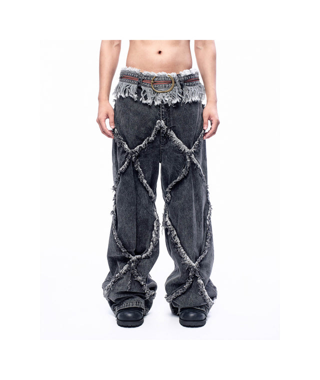 SS24 ‘BAD SPORTS’ FRAY BELT (GREY)