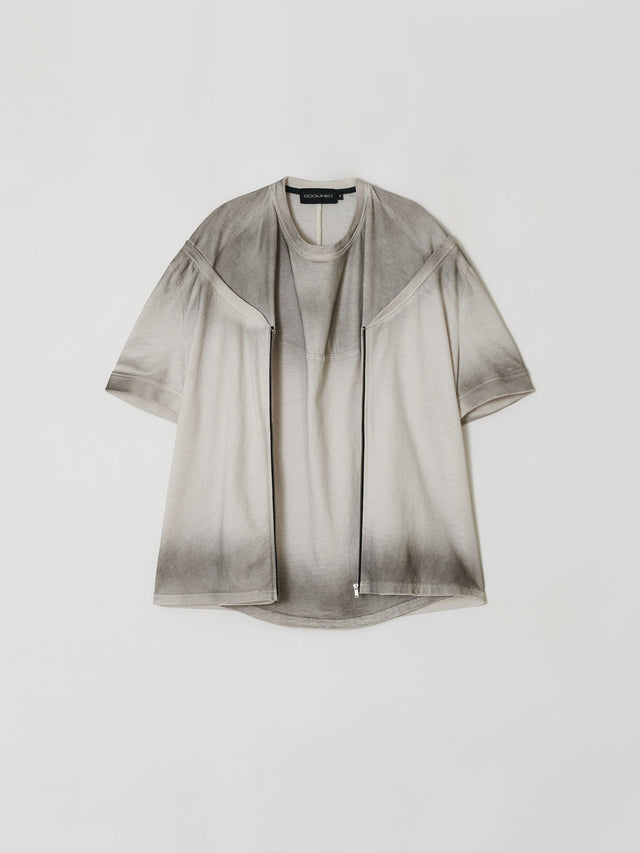 SS25 ‘TWIST’ FRONT ZIP UP T-SHIRT (-30%)