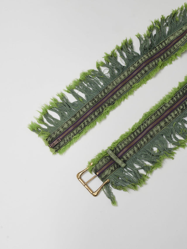 SS24 ‘BAD SPORTS’ FRAY BELT (GREEN)