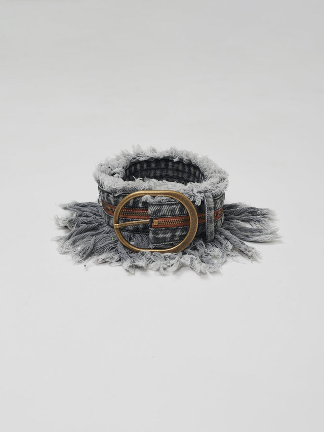 SS24 ‘BAD SPORTS’ FRAY BELT (GREY)