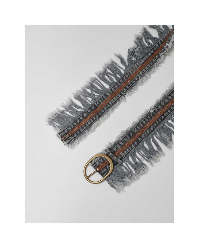 SS24 ‘BAD SPORTS’ FRAY BELT (GREY)