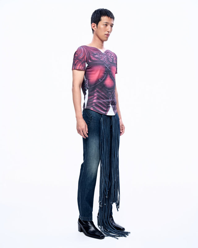 SS22 FRONT CIRCLE PANEL FRINGE JEANS (-40%)