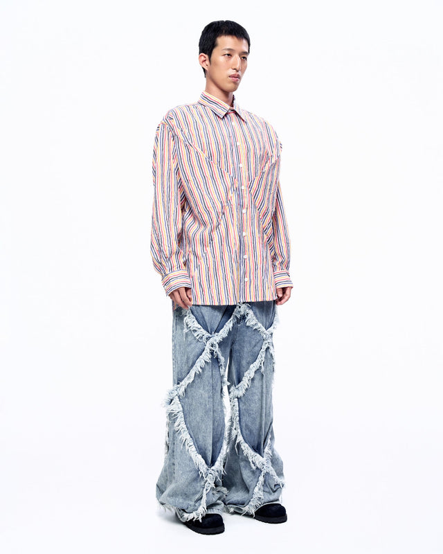 SS24 ‘BAD SPORTS’ FRAY DOUBLE X BAGGY JEANS (-40%)