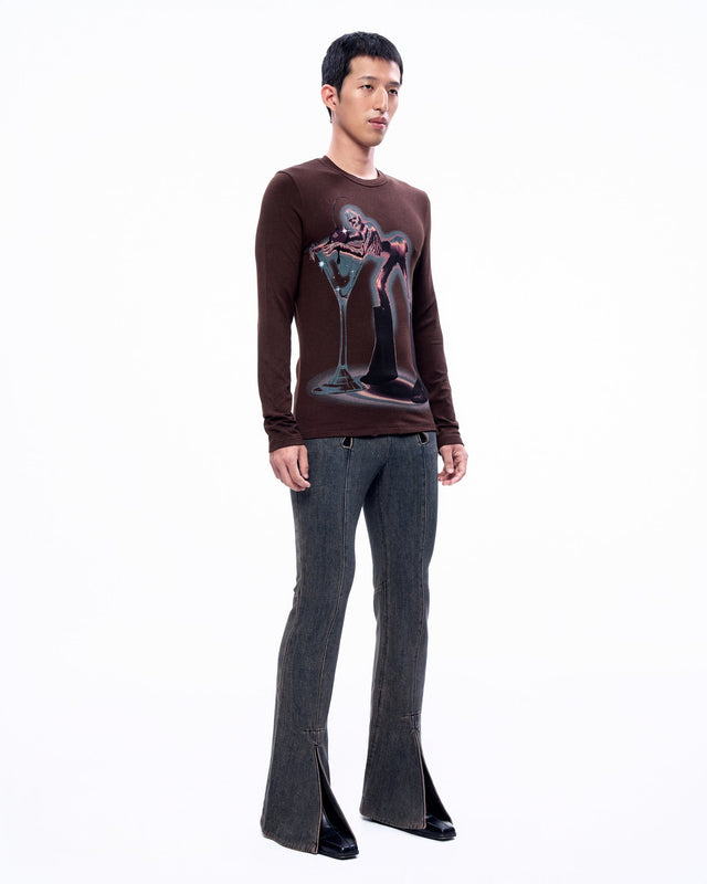 AW23 ‘RIDERS’ FURRY SKELETON PRINT LONG SLEEVES TOP (-30%)