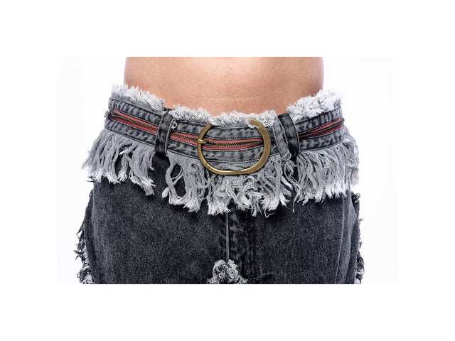 SS24 ‘BAD SPORTS’ FRAY BELT (GREY)