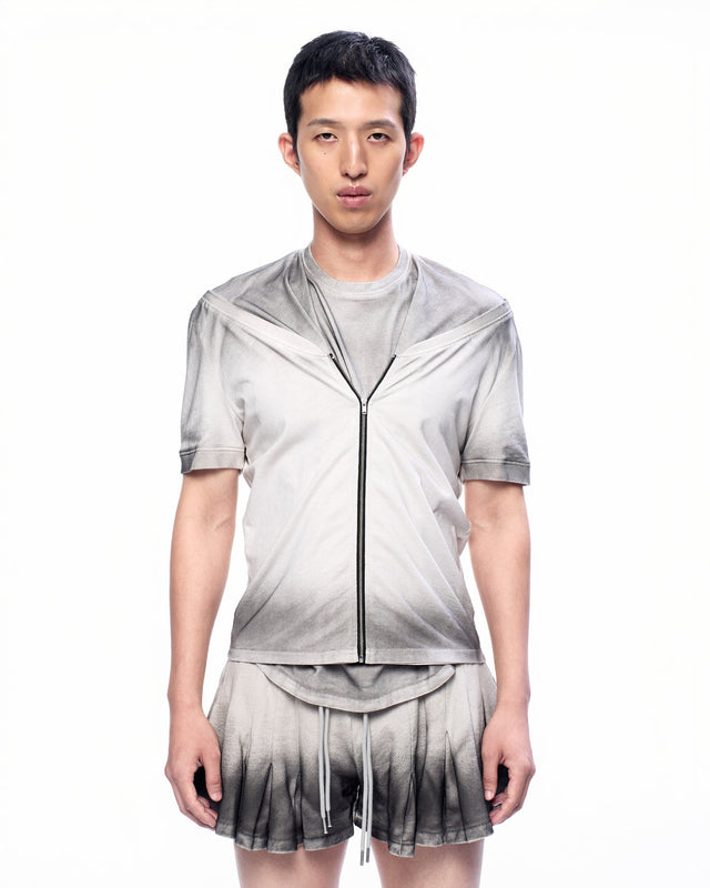 SS25 ‘TWIST’ FRONT ZIP UP T-SHIRT (-30%)