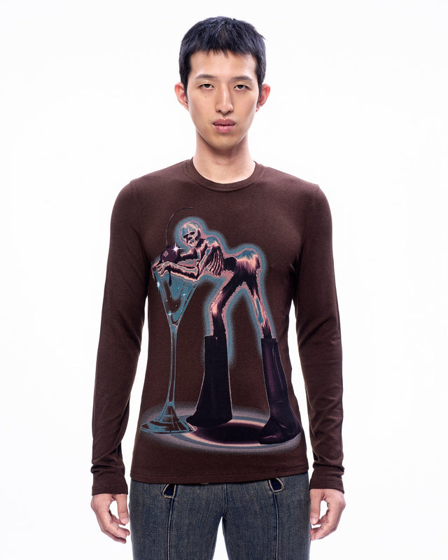 AW23 ‘RIDERS’ FURRY SKELETON PRINT LONG SLEEVES TOP (-30%)