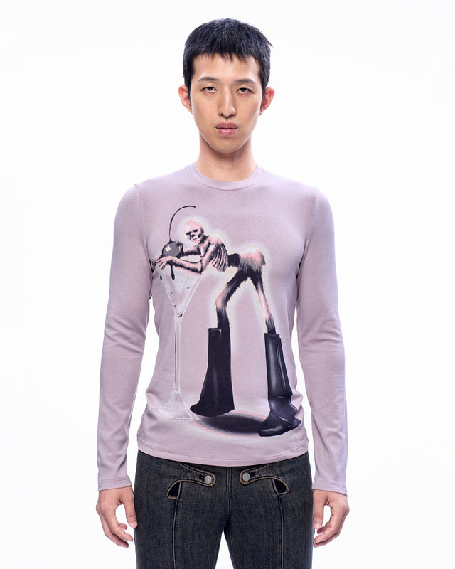 AW23 ‘RIDERS’ FURRY SKELETON PRINT LONG SLEEVES TOP (-30%)