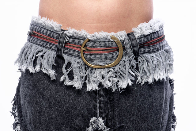 SS24 ‘BAD SPORTS’ FRAY BELT (GREY)