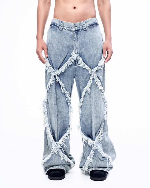 SS24 ‘BAD SPORTS’ FRAY DOUBLE X BAGGY JEANS (-40%)
