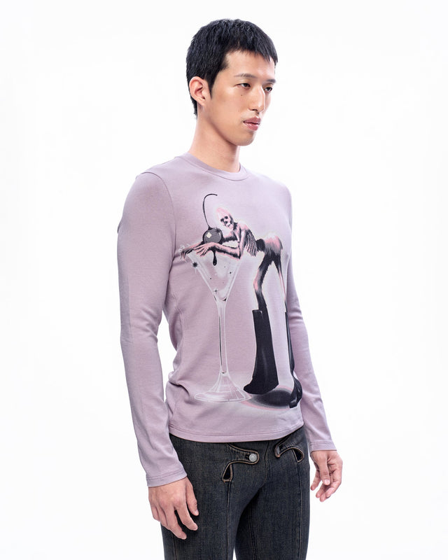 AW23 ‘RIDERS’ FURRY SKELETON PRINT LONG SLEEVES TOP (-30%)