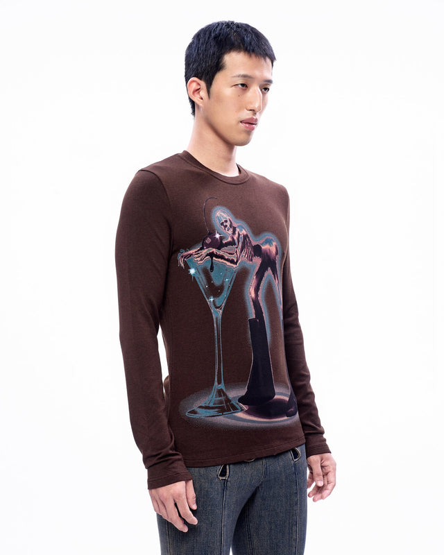 AW23 ‘RIDERS’ FURRY SKELETON PRINT LONG SLEEVES TOP (-30%)