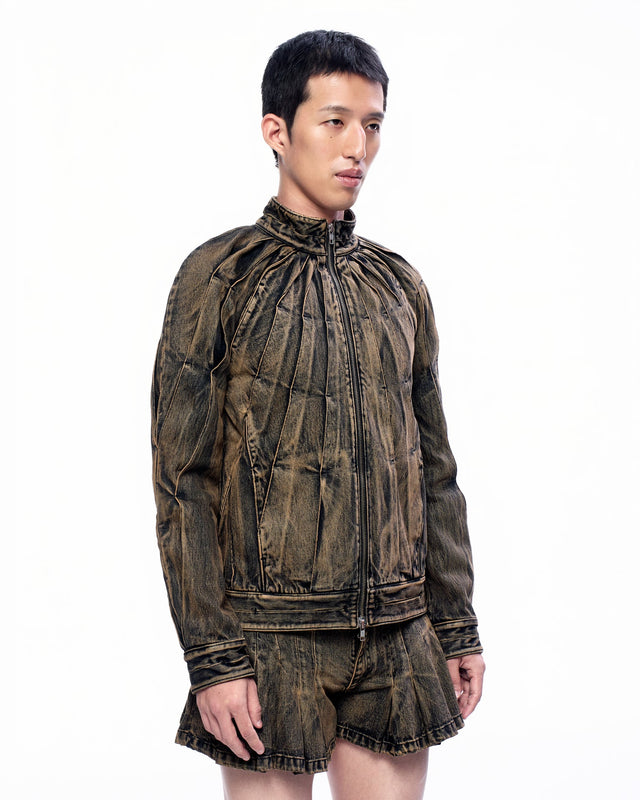 SS25 ‘TWIST’ DENIM SUNRAY PLEAT JACKET (-20%)