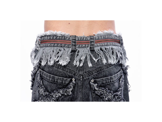 SS24 ‘BAD SPORTS’ FRAY BELT (GREY)