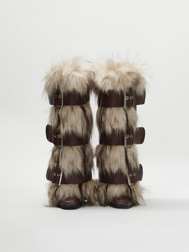 MULTI BUCKLE FUR BOOTS (-10%)