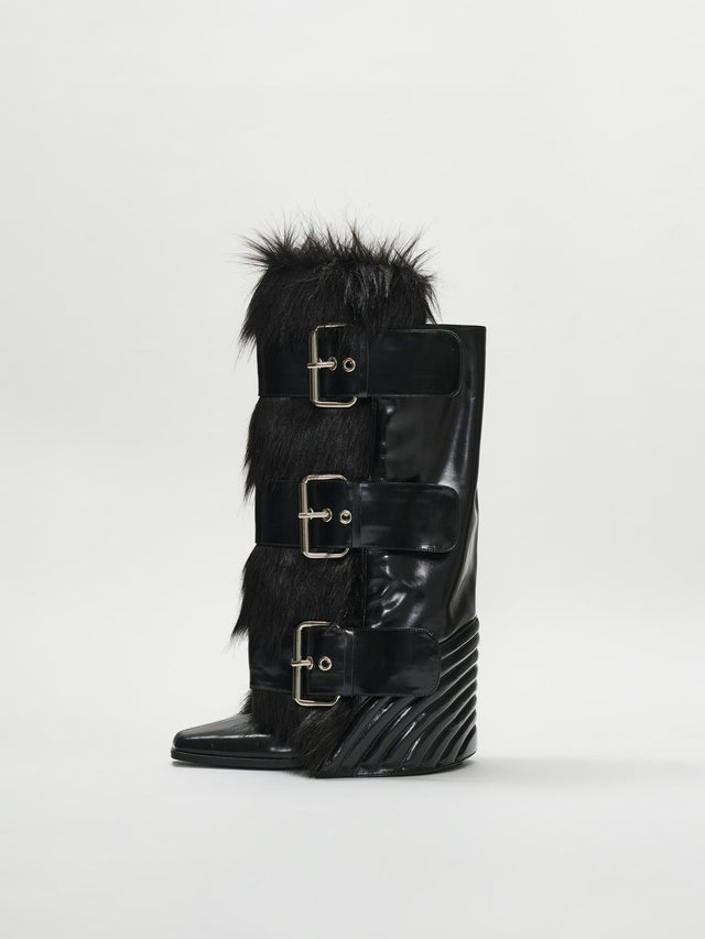 MULTI BUCKLE FUR BOOTS (-10%)