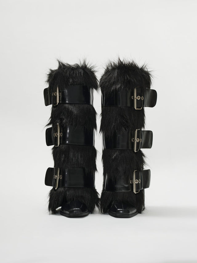 MULTI BUCKLE FUR BOOTS (-10%)