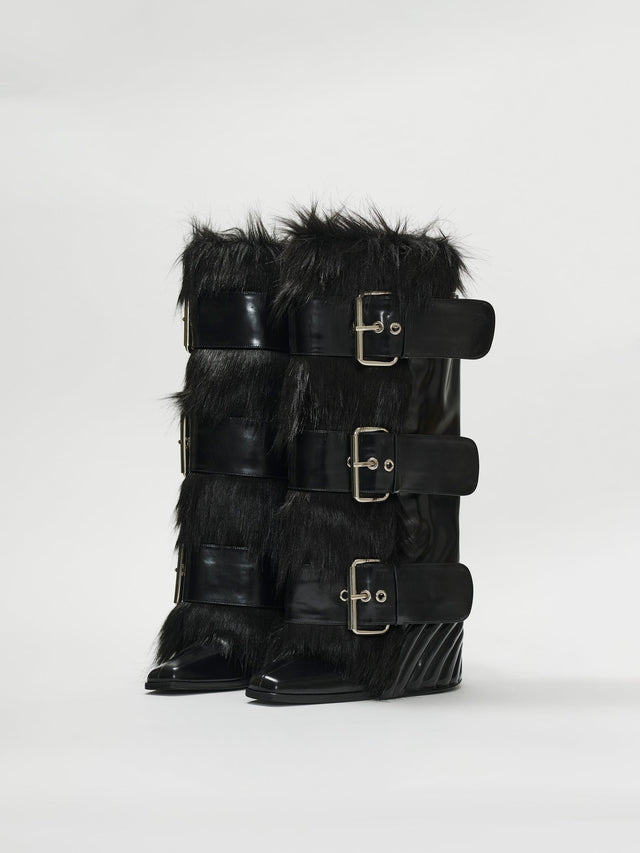 MULTI BUCKLE FUR BOOTS (-10%)