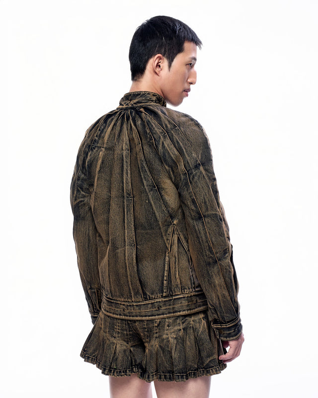 SS25 ‘TWIST’ DENIM SUNRAY PLEAT JACKET (-20%)