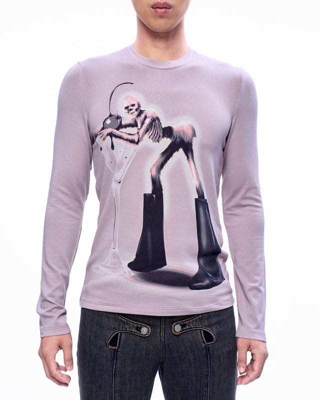 AW23 ‘RIDERS’ FURRY SKELETON PRINT LONG SLEEVES TOP (-30%)