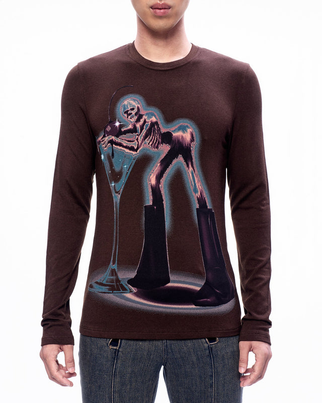 AW23 ‘RIDERS’ FURRY SKELETON PRINT LONG SLEEVES TOP (-30%)