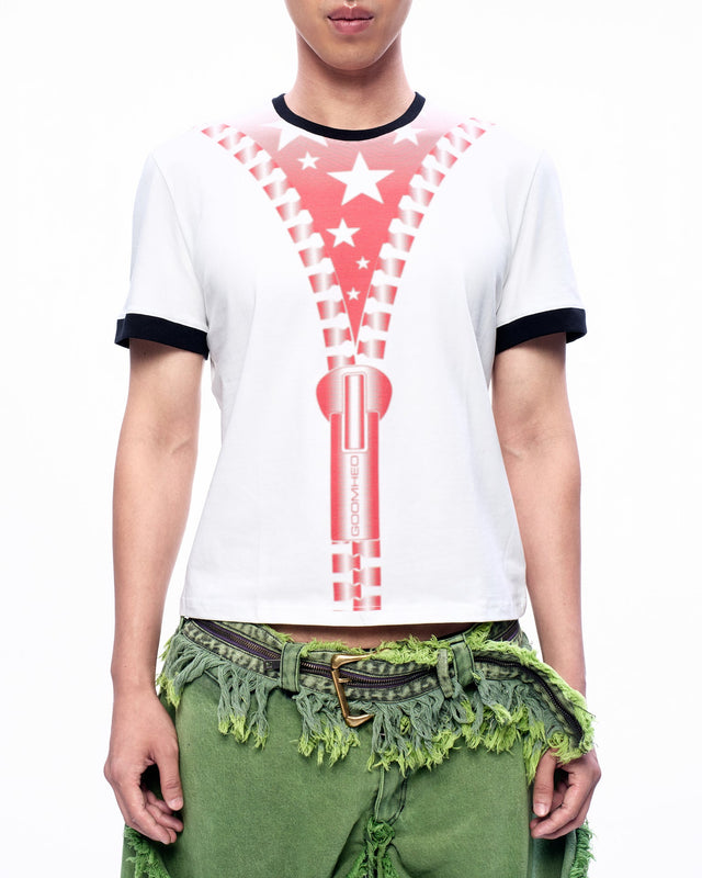 SS24 ‘BAD SPORTS’ ZIPPER PRINT T-SHIRT (-40%)
