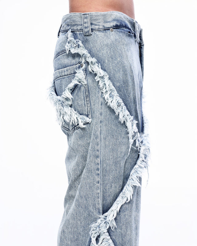 SS24 ‘BAD SPORTS’ FRAY DOUBLE X BAGGY JEANS (-40%)