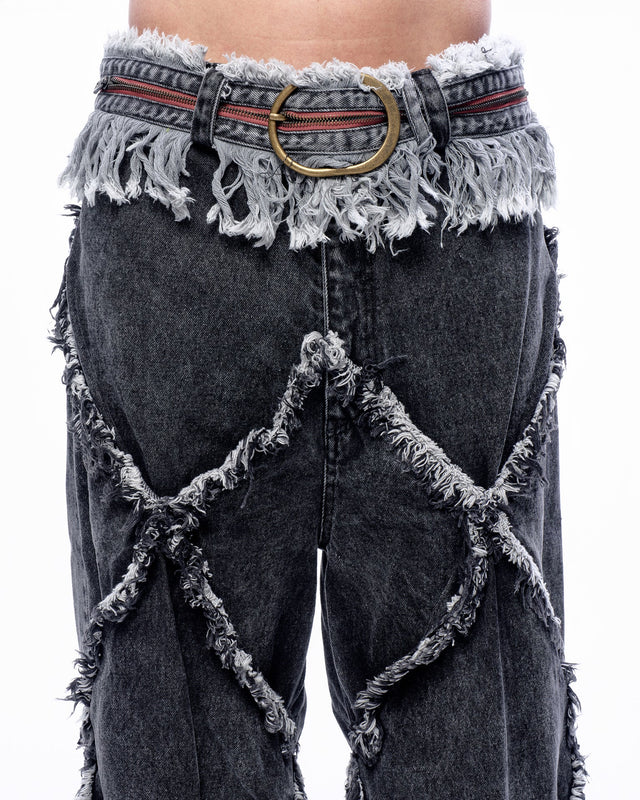 SS24 ‘BAD SPORTS’ FRAY DOUBLE X BAGGY JEANS (-40%)