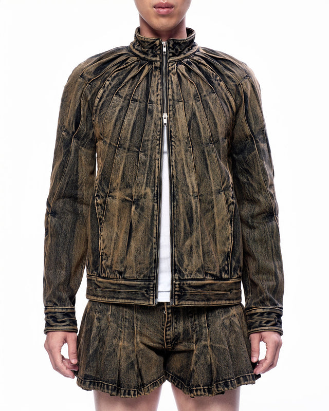 SS25 ‘TWIST’ DENIM SUNRAY PLEAT JACKET (-20%)