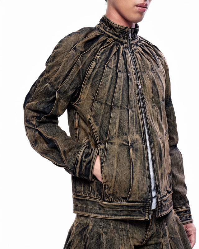 SS25 ‘TWIST’ DENIM SUNRAY PLEAT JACKET (-20%)