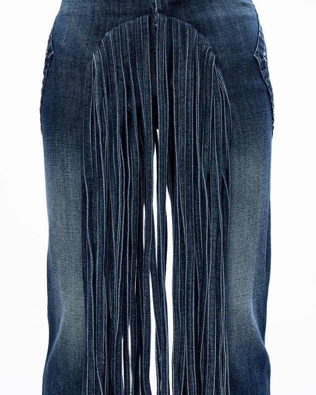 SS22 FRONT CIRCLE PANEL FRINGE JEANS (-40%)
