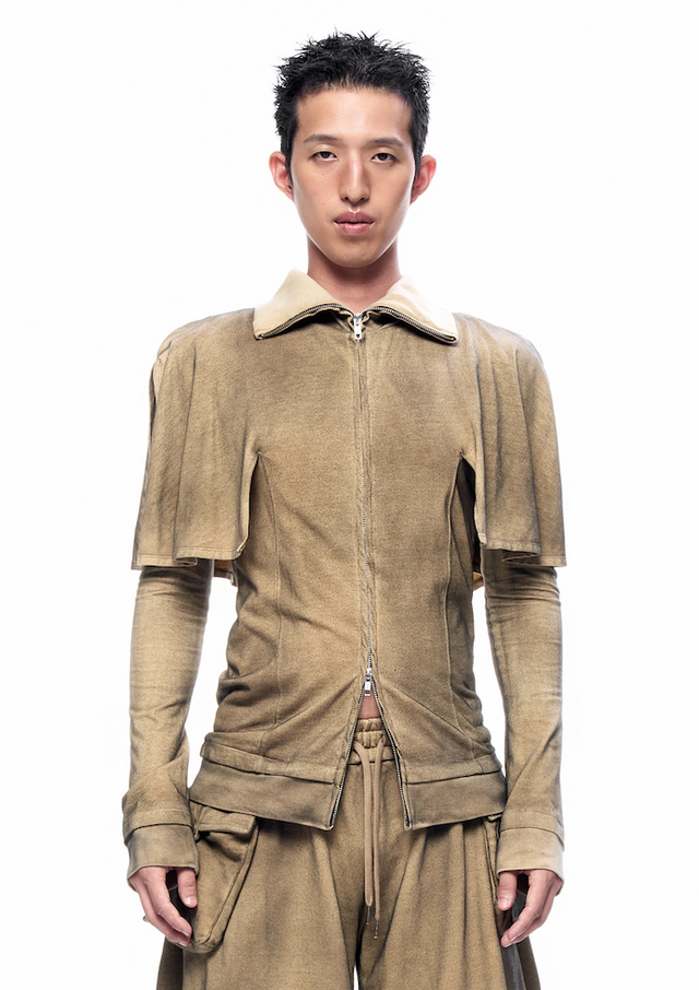 SS26 ‘STATIC’ CAPE LONG SLEEVE ZIP UP (-30%)