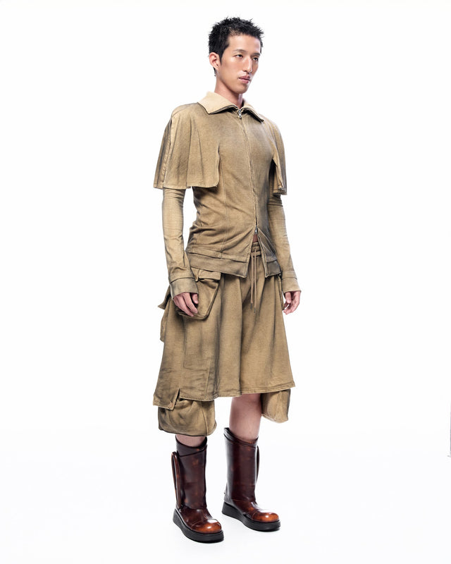 SS26 ‘STATIC’ CAPE LONG SLEEVE ZIP UP (-30%)