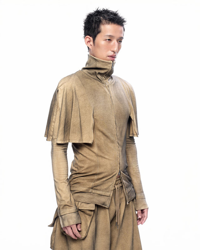 SS26 ‘STATIC’ CAPE LONG SLEEVE ZIP UP (-30%)