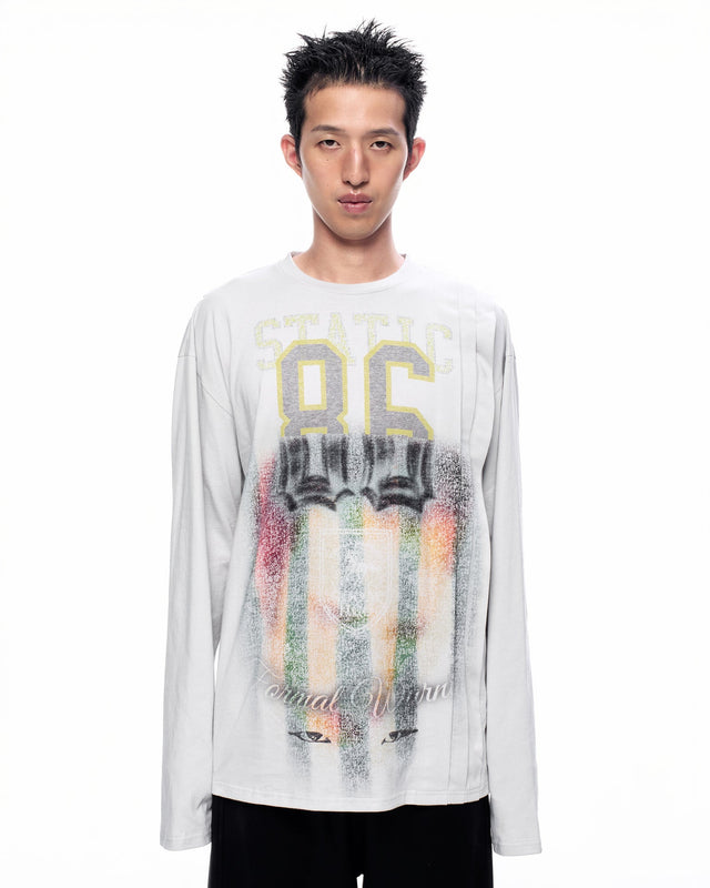 SS26 ‘STATIC’ PLEATED LONG  SLEEVES T-SHIRT (-30%)