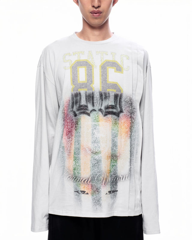 SS26 ‘STATIC’ PLEATED LONG  SLEEVES T-SHIRT (-30%)