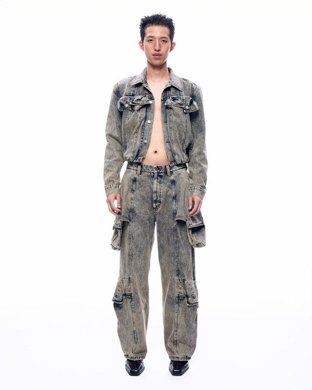 SS26 ‘STATIC’ FLARED LAYER DOUBLE POCKET JEANS (-30%)