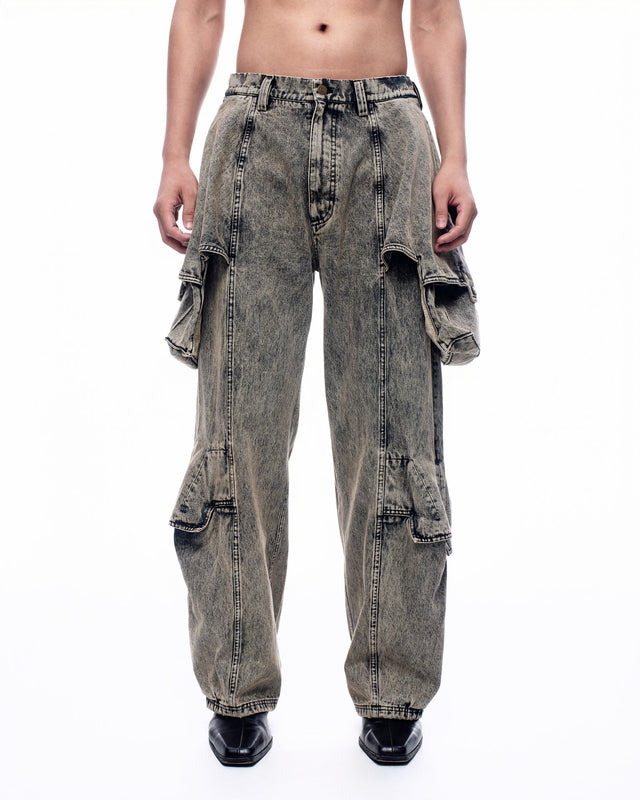 SS26 ‘STATIC’ FLARED LAYER DOUBLE POCKET JEANS (-30%)