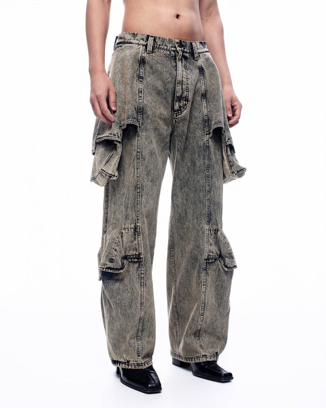 SS26 ‘STATIC’ FLARED LAYER DOUBLE POCKET JEANS (-30%)